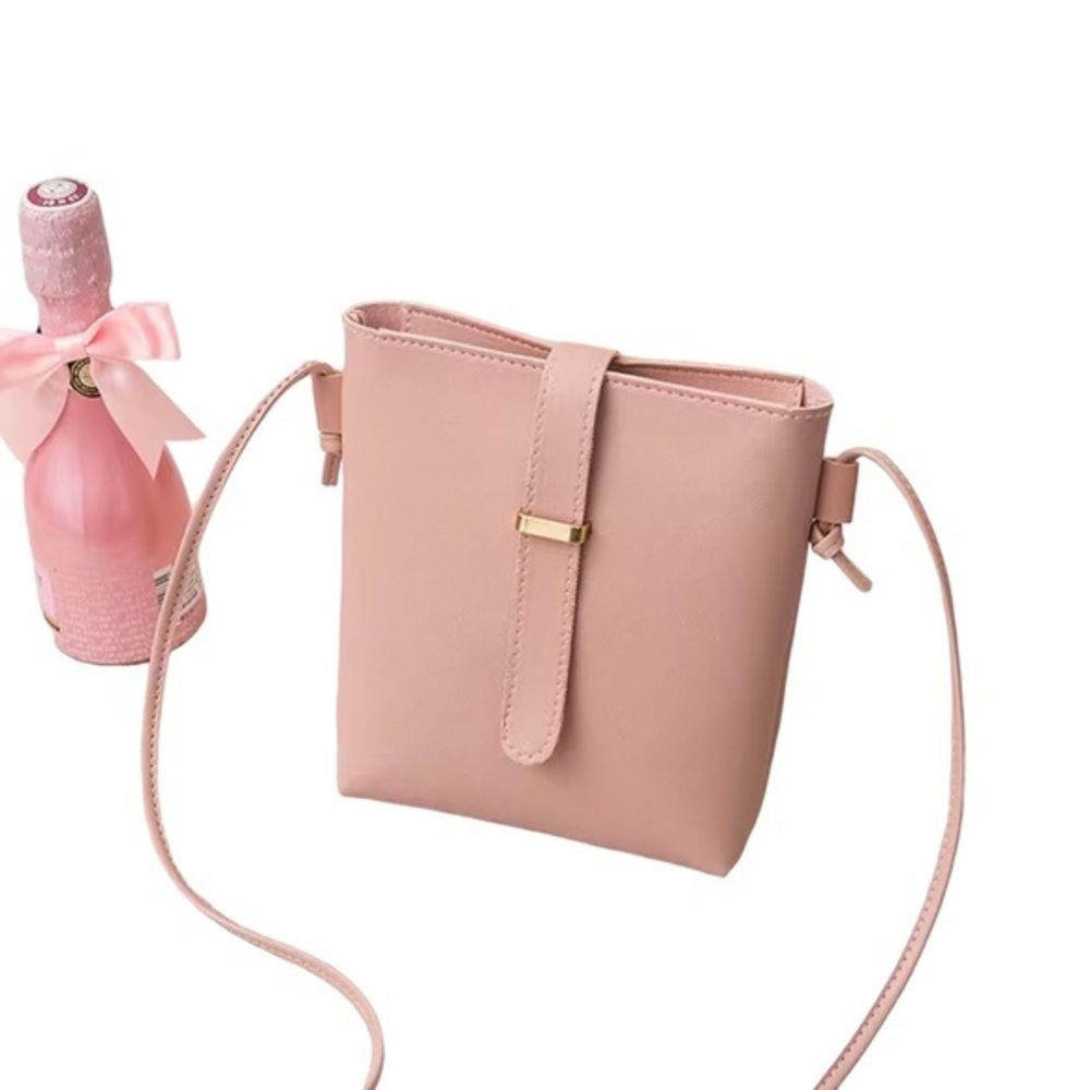 New! 2 Two Piece Set Pink Bag with Matching Pink Wallet Vegan Leather
